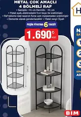 HOMENDRA METAL ÇOK AMAÇLI 4 BÖLMELİ RAF fiyat ve kampanya bilgisi